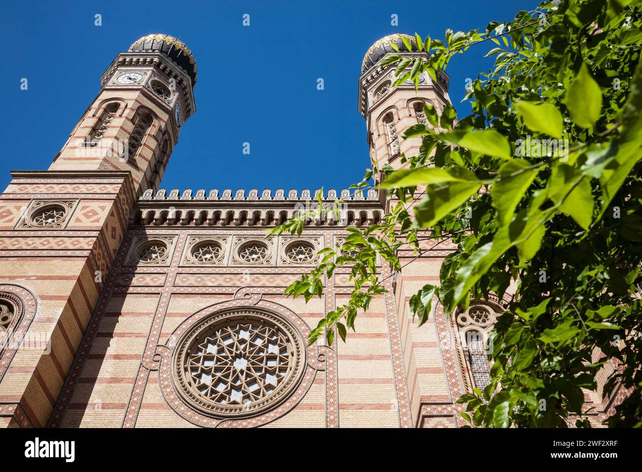 Die große Synagoge oder Dohany Street Synagoge, eine der größten Synagogen der Welt, im Stadtteil Pest in Budapest, Ungarn Stockfoto