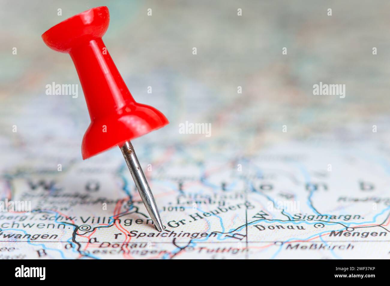 Spaichingen, Deutschland, Pin auf Karte Stockfoto