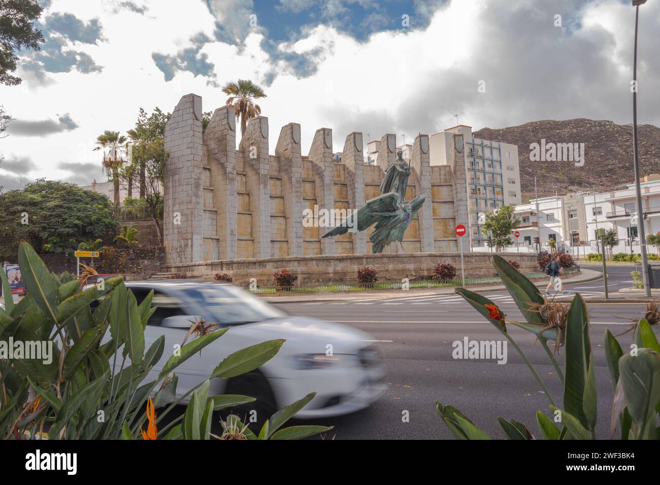 Denkmal des Sieges (oder Engel des Sieges), allgemein bekannt als Denkmal für Franco, Santa Cruz, Teneriffa, Kanarische Inseln, Spanien, Europa Stockfoto