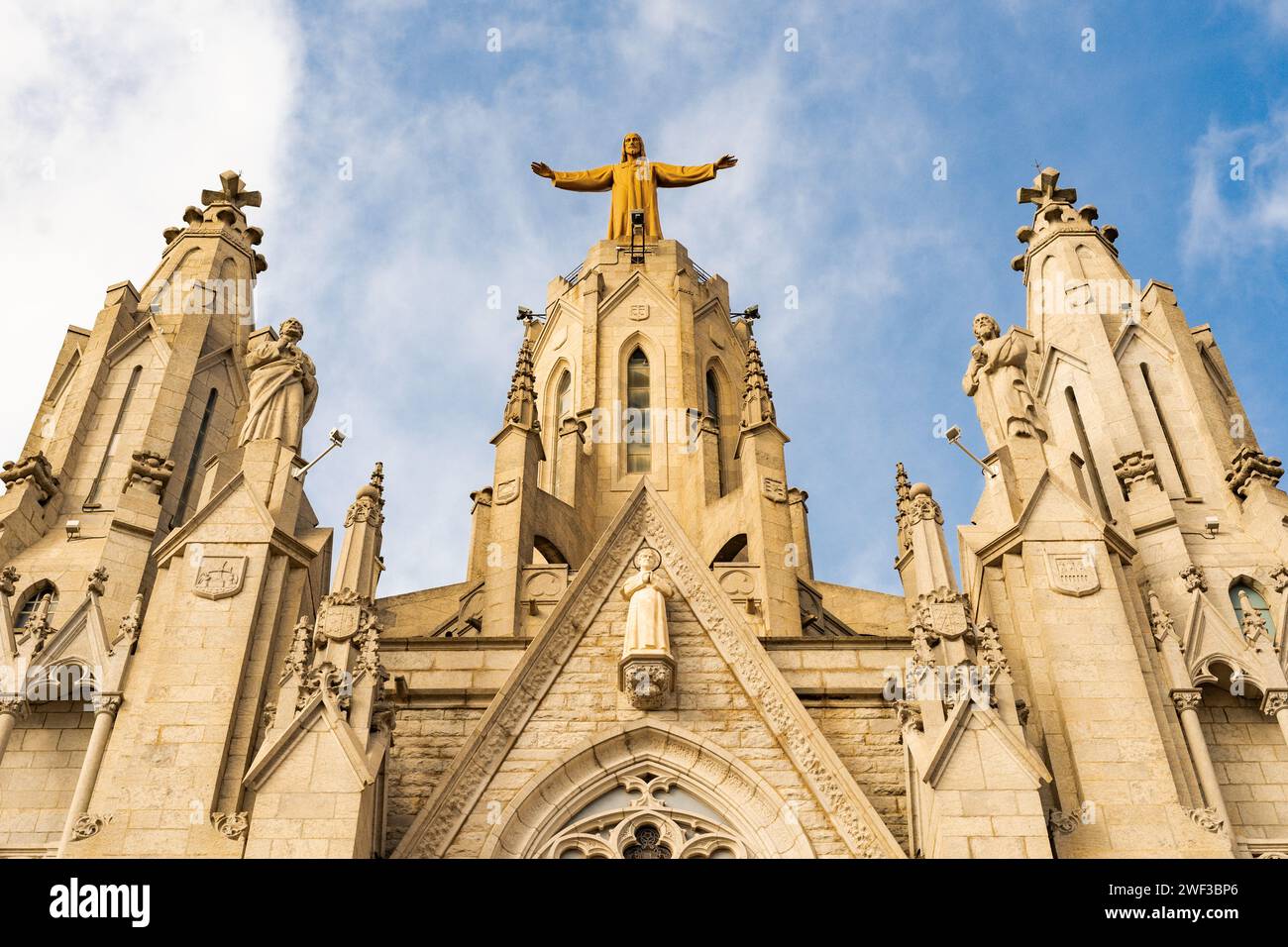Tempel des Heiligen Herzens Jesu. Tempel Expiatori del Sagrat Cor. Römisch-katholische Kirche auf dem Gipfel des Tibidabo, Barcelona, Katalonien Stockfoto