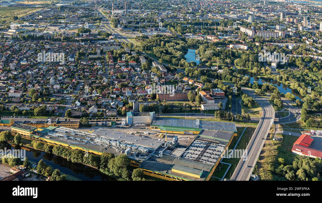 Klaipeda City, Foto von einem Heißluftballonflug. Stockfoto