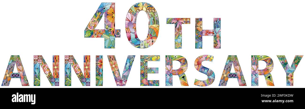Jubiläumsabzeichen oder -Etikett. 40. Feier und Gratulation Design Element. Stock Vektor