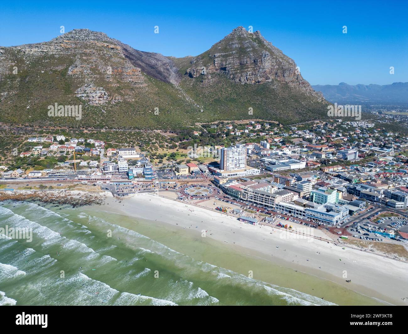 Muizenberg Beach, Muizenberg, Kapstadt, Südafrika Stockfoto