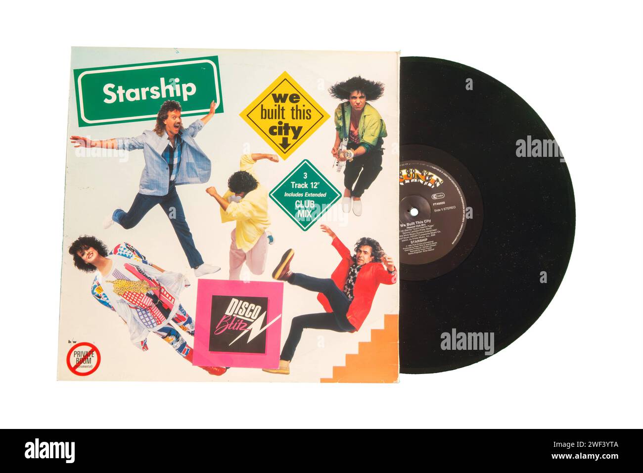 Cover der Maxisingle HABEN WIR DIESES RAUMSCHIFF der amerikanischen Band aus dem Jahr 1985 GEBAUT *** Cover der Maxi-Single WE BUILD THIS CITY vom amerikanischen Band RAUMSCHIFF aus dem Jahr 1985 Copyright: xx Stockfoto