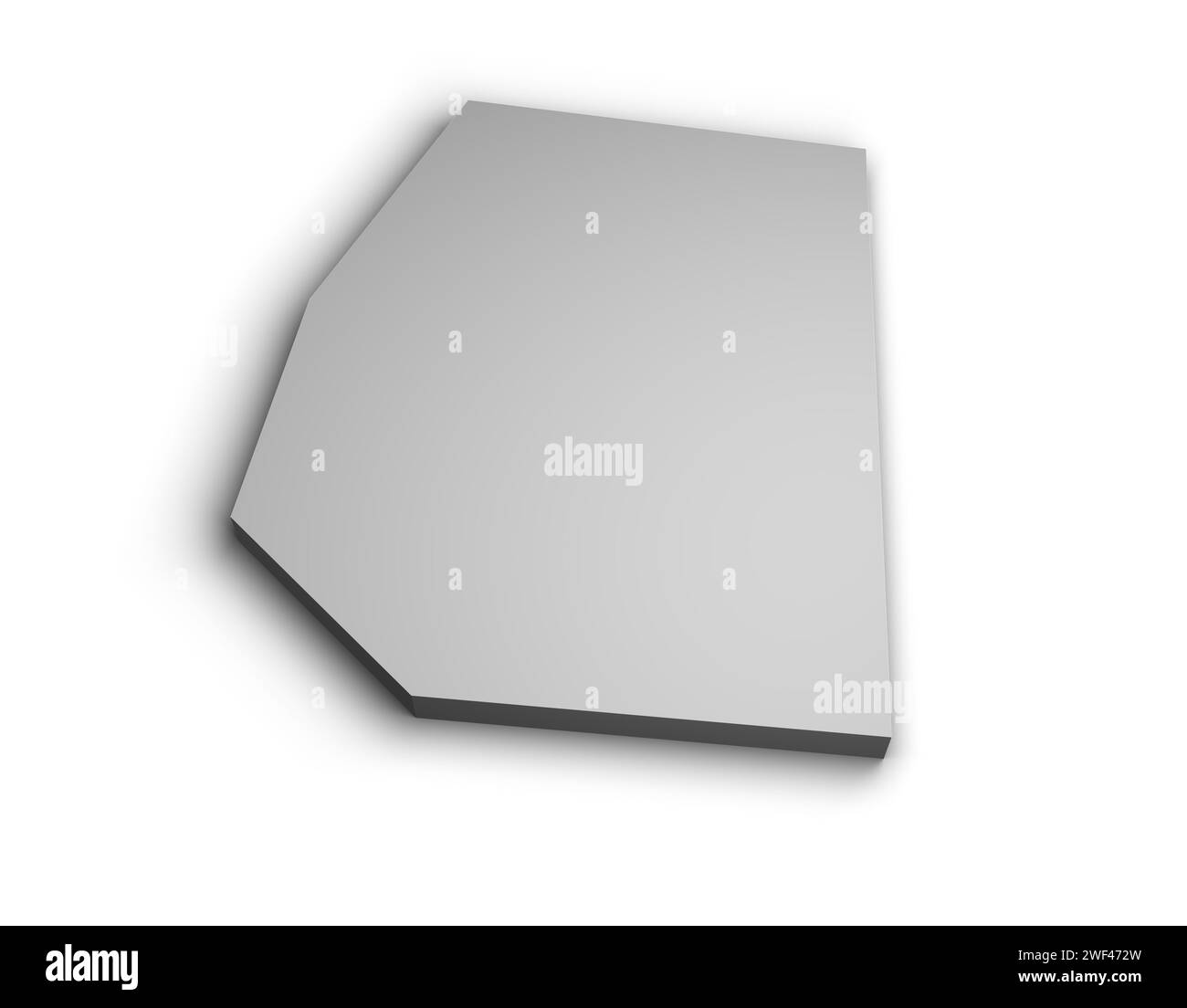 3D Heiliger See Karte Illustration weißer Hintergrund isolieren Stockfoto