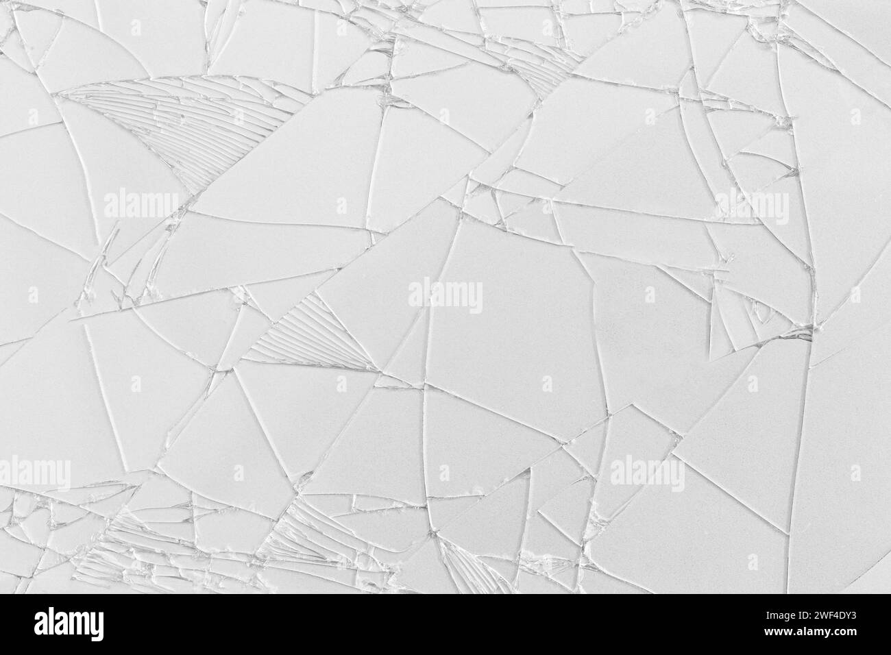 Gebrochener weißer Glashintergrund für Design in Ihrem Arbeitskonzept. Stockfoto