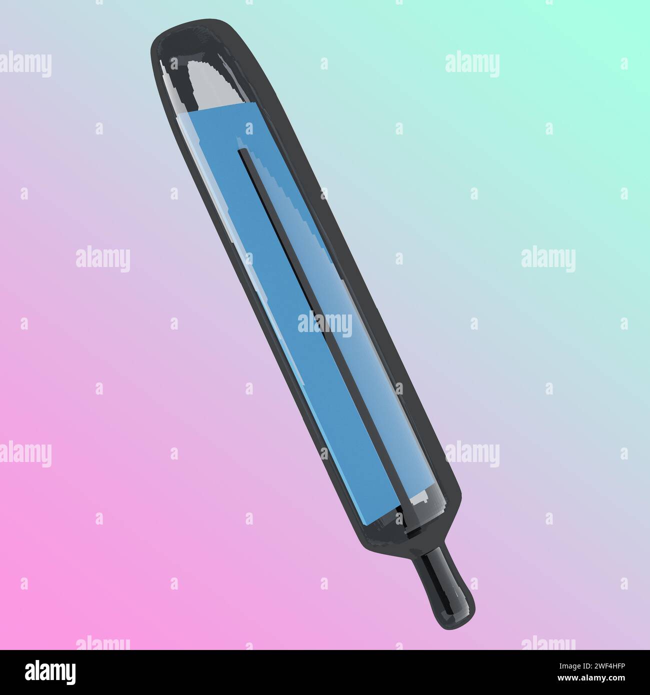 3D-Symbol für medizinisches Thermometer. Stockfoto