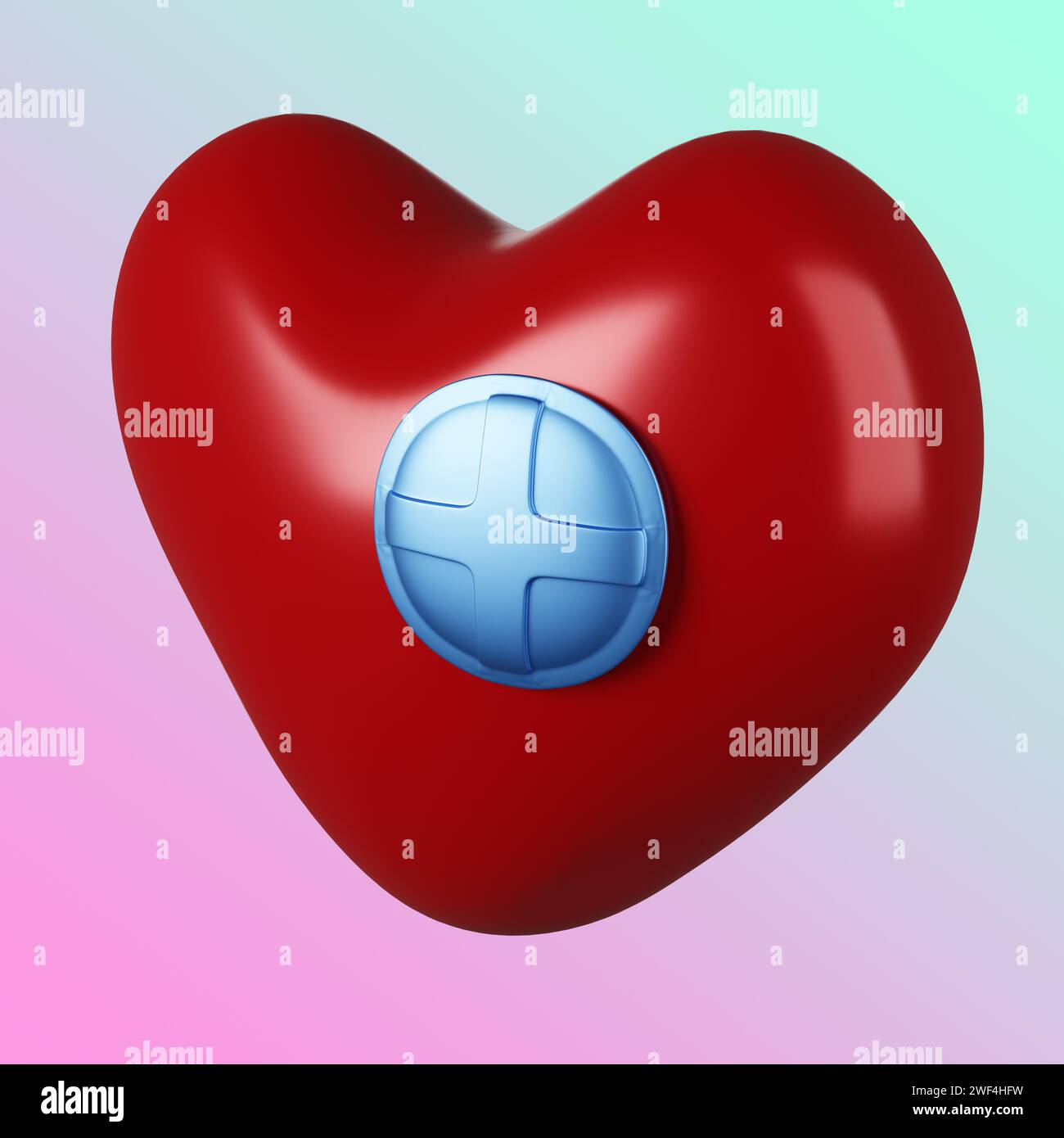 3D-Symbol für Herzmedizin Stockfoto