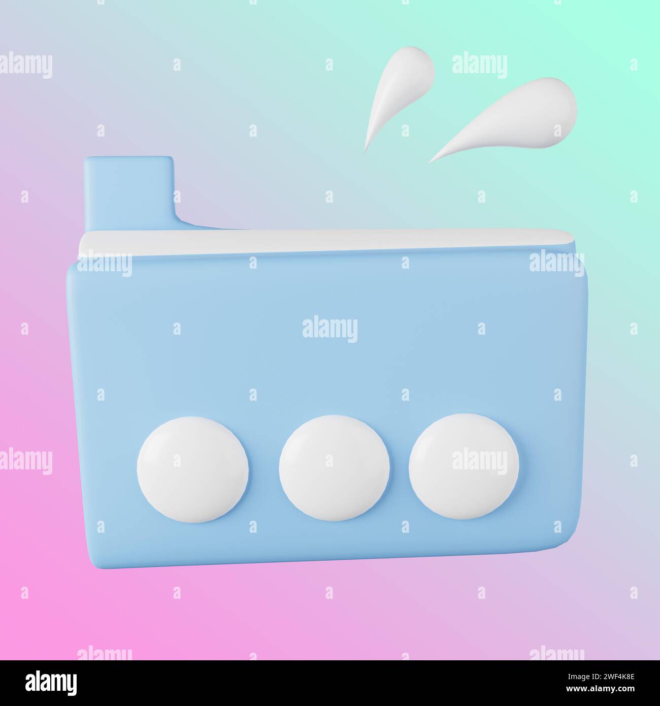 Detailliertes 3D-Rendering eines Ordnersymbols, ideal für die Darstellung von Dateispeicherung und Dokumentverwaltung Stockfoto