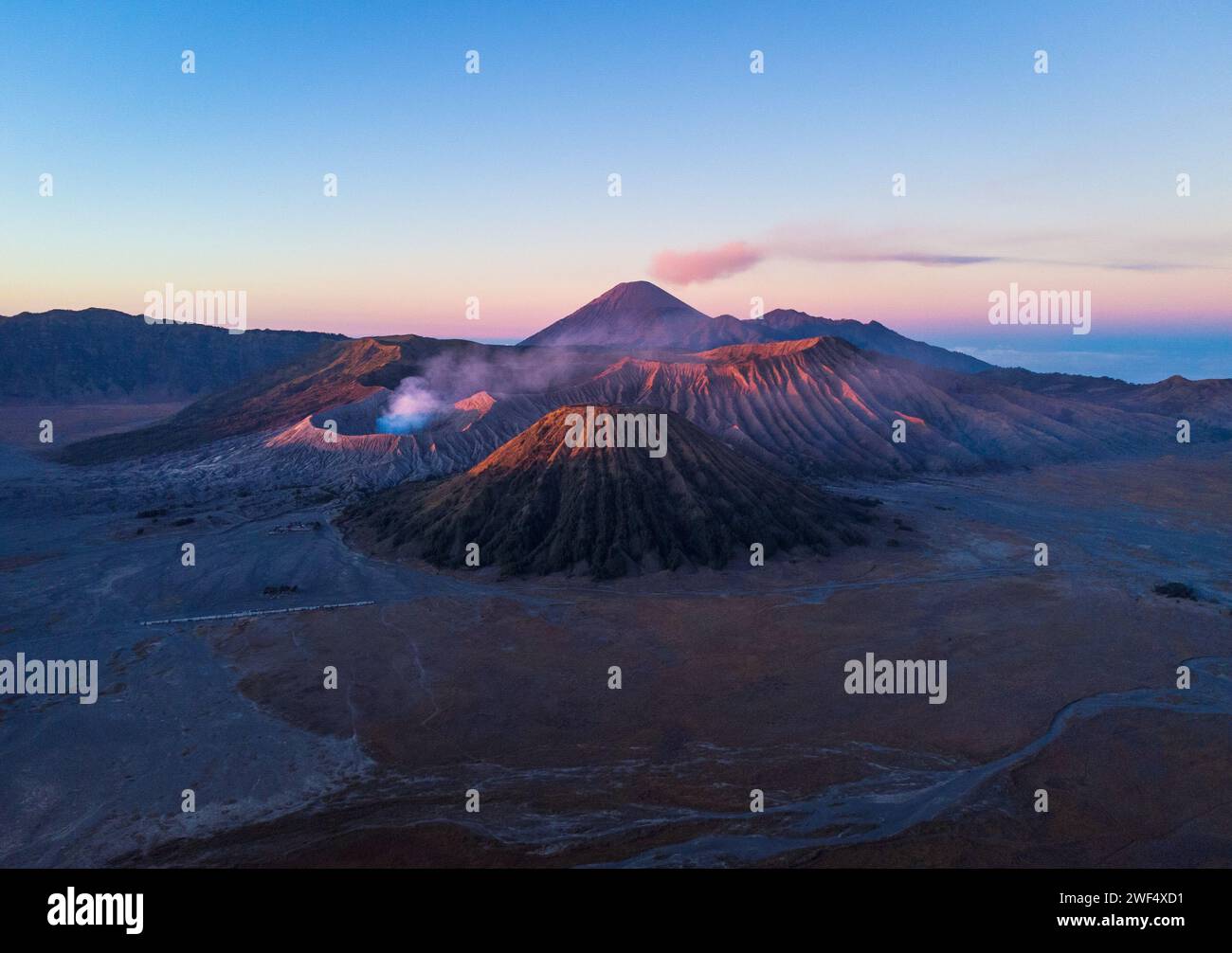 Luftaufnahme des Mt. Bromo Stockfoto