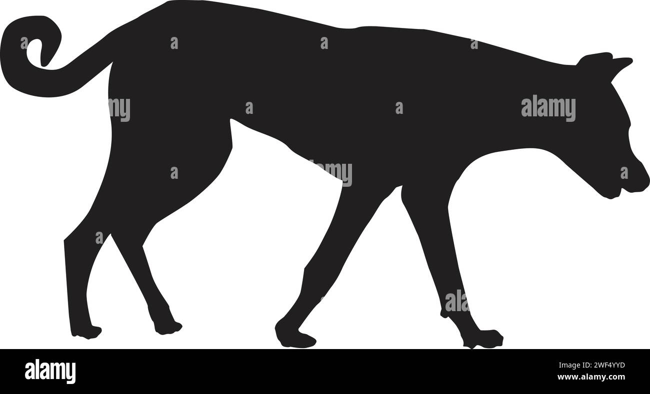 Walking Dog Silhouette, Hunderasse, Tier Haustier Stock Vektor