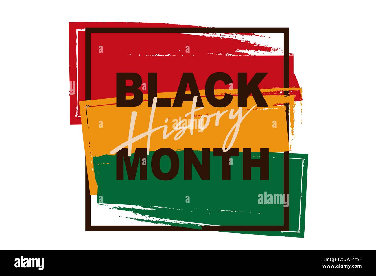 National Black History Month. Urlaubskonzept. Vorlage für Hintergrund, Banner, Karte, Poster mit Textbeschriftung. Afroamerikanische Geschichte. Logo Stock Vektor