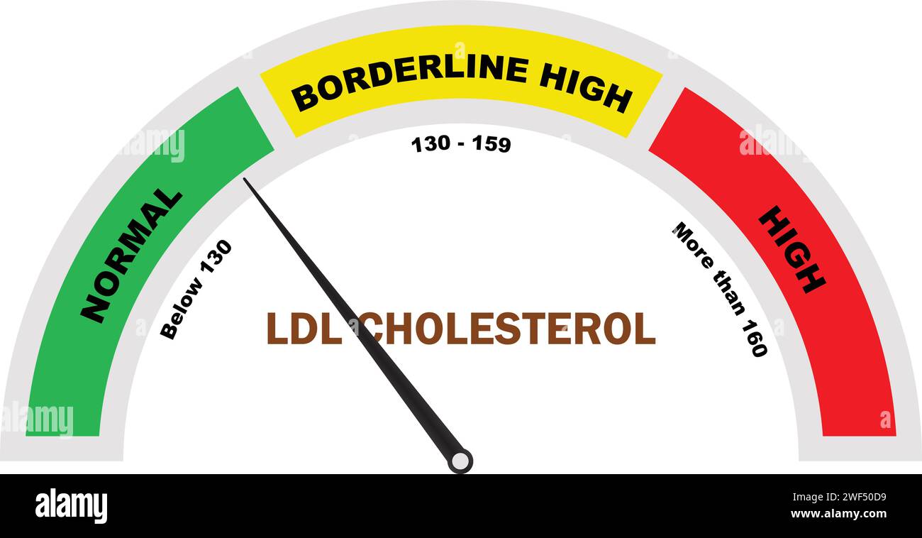 LDL-Cholesterinspiegel, Cholesterintest, LDL-Cholesterintest, Cholesterinmessgerät Symbol, medizinisches Diagnosewerkzeug Stock Vektor