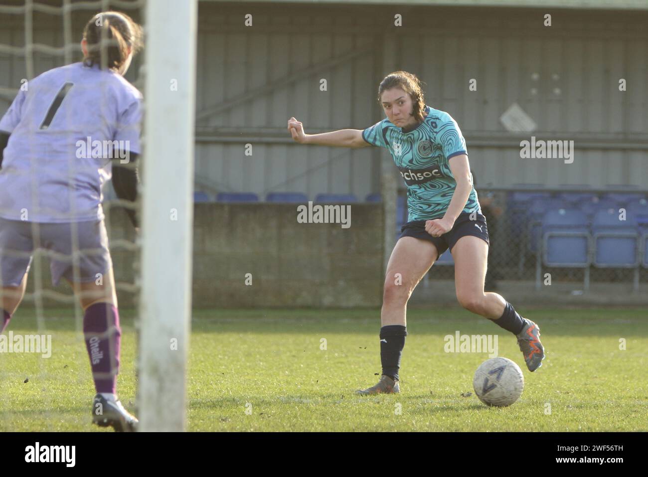 Ashford Town (Middx) Women FC gegen London Seaward FC, FA Women's National League FAWNL, 28. Januar 2024 Stockfoto