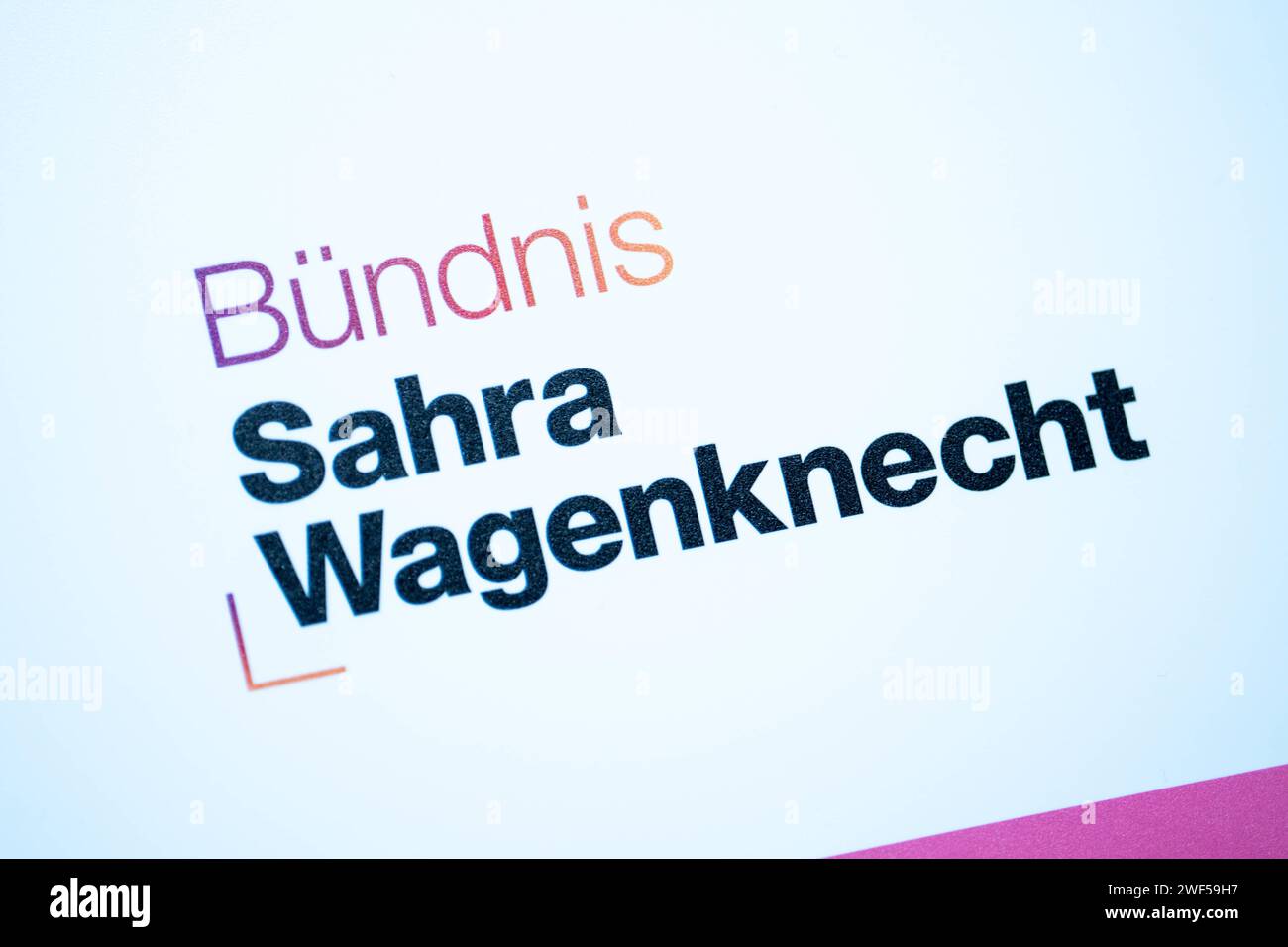 Symbolbild Logo Partei Buendnis Sahra Wagenknecht Logo der neuen Partei Buendnis Sahra Wagenknecht BSW-Partei Berlin Deutschland *** Symbolbild Logo Party Buendnis Sahra Wagenknecht Logo der neuen Partei Buendnis Sahra Wagenknecht BSW Party Berlin Berlin Deutschland Stockfoto