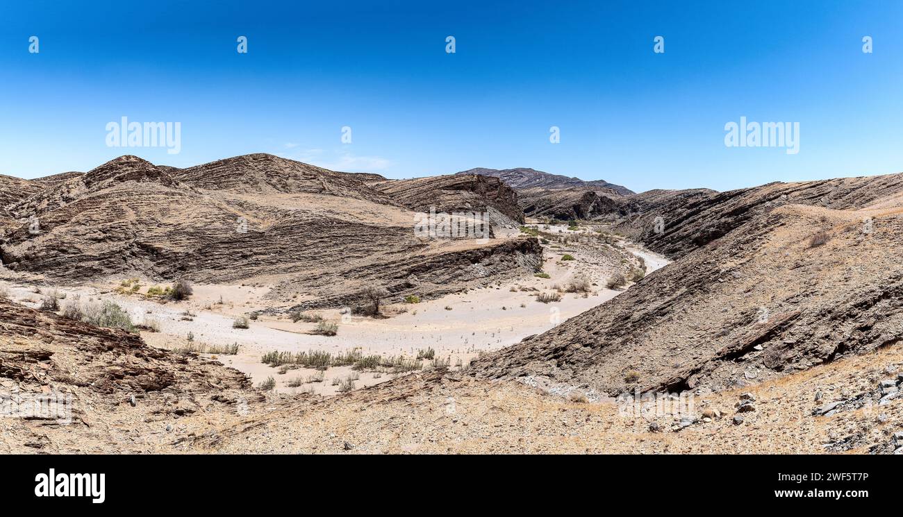 Blick vom Kuiseb Pass in die Schlucht des Kuiseb River, Namibia Stockfoto