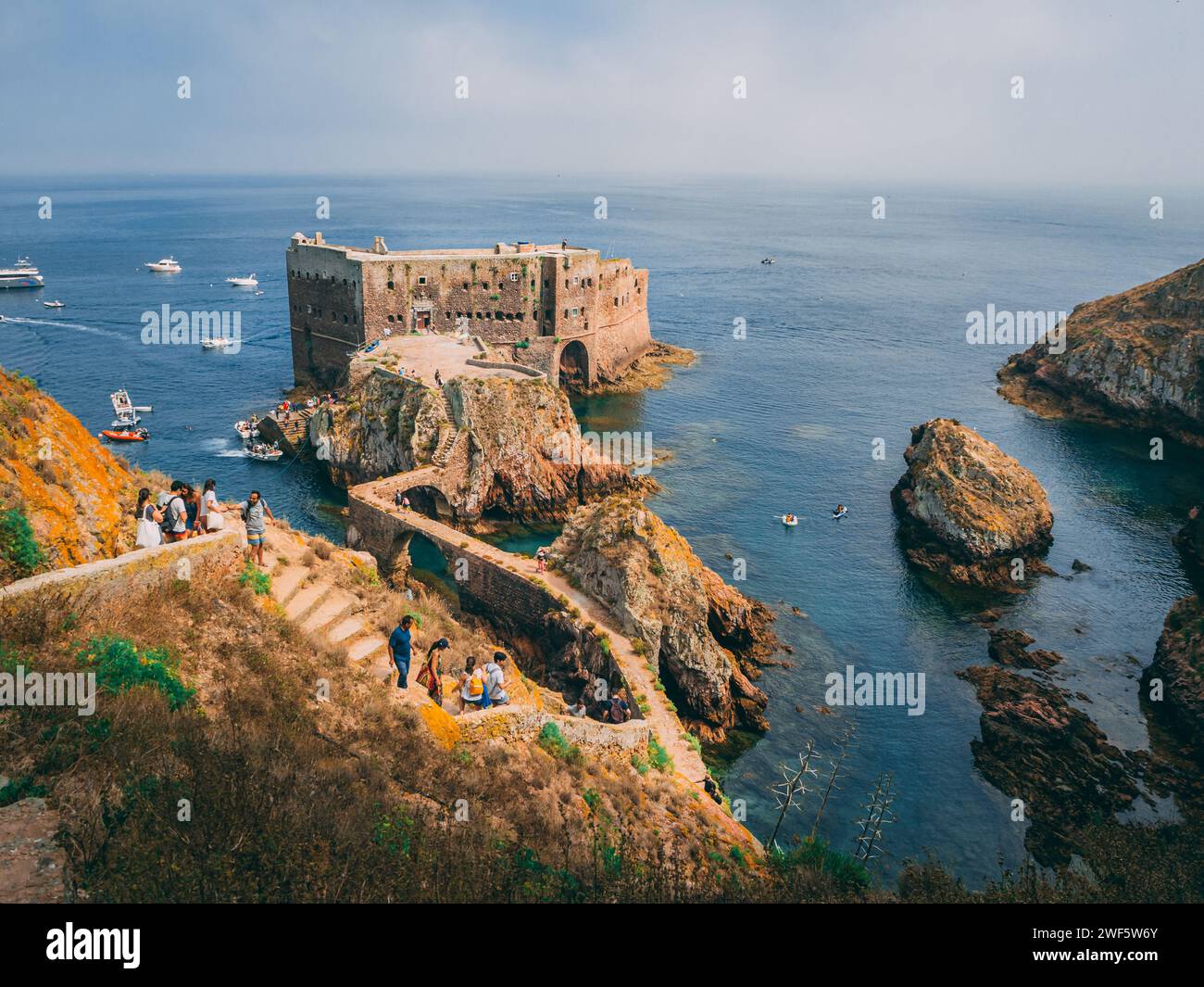 Das Fort von St. Johannes dem Täufer auf der Insel Berlenga Grande in Portugal Stockfoto