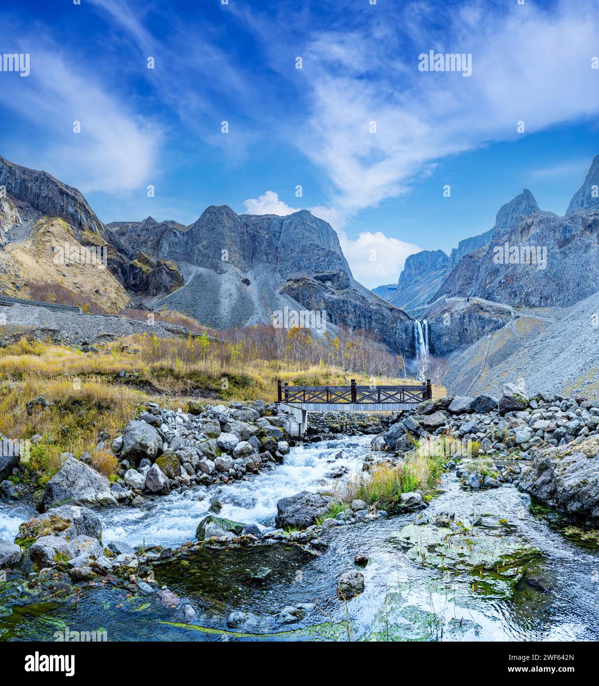 Changbai Mountain North Scenic Area, Antu County, Yanbian Korean Autonomous Prefecture, Provinz Jilin Changbai Mountain Wasserfall Stockfoto