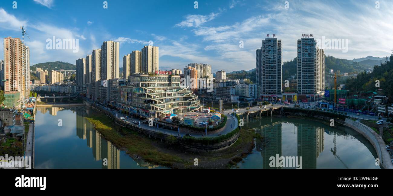 Landschaft von Nanjiang County, Sichuan Stockfoto