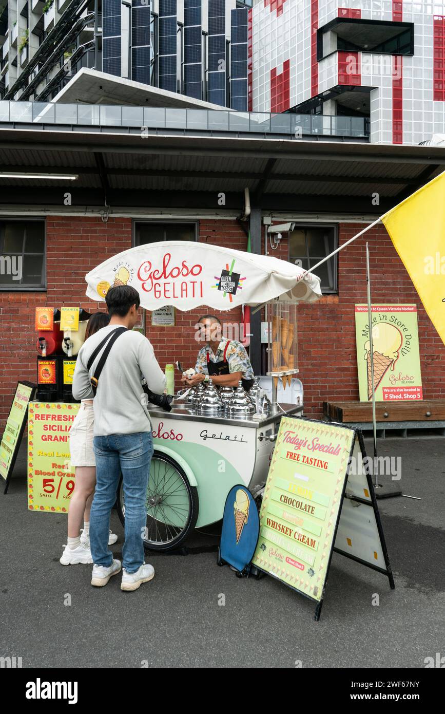 Eiskiosk auf den Queen Victoria Markets, Melbourne, Victoria, Australien Stockfoto