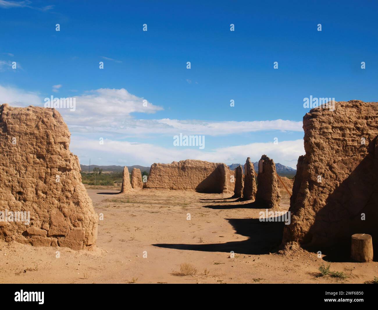 Fort Selden, New Mexico, lehmruinen Stockfoto