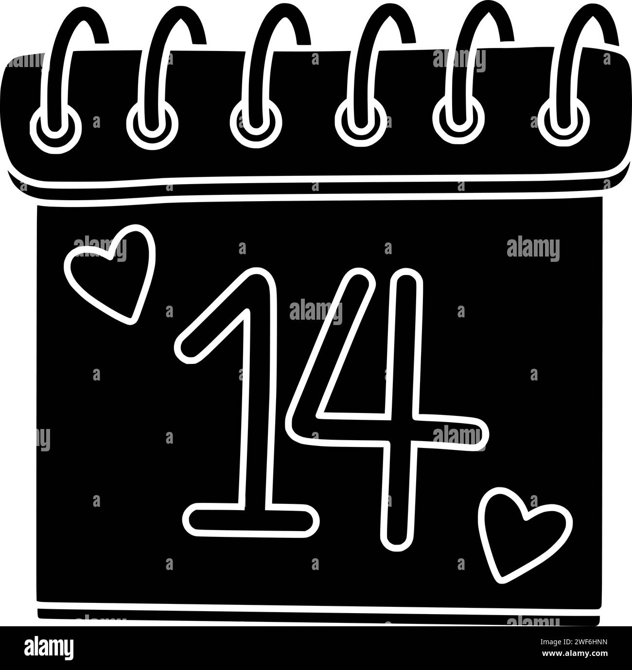 valentinstag Illustration Liebe Silhouette Datum Logo Feiertagskennzeichen februar Umriss Tageskalender Herz romantische 14 Feier Erinnerung Romantik Event Form Stock Vektor