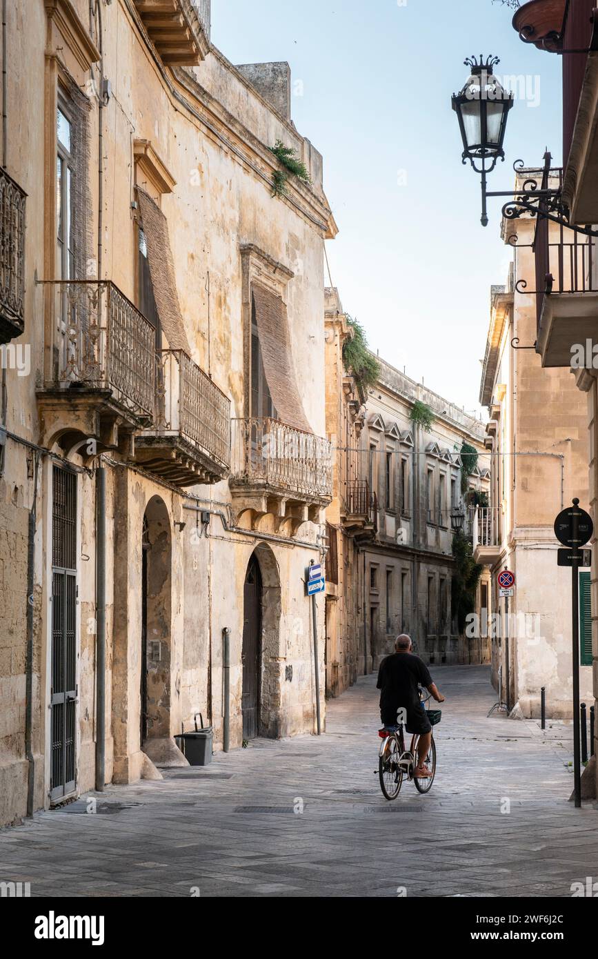 Straßenlandschaften in Lecce, Salento, Apulien, Italien Stockfoto