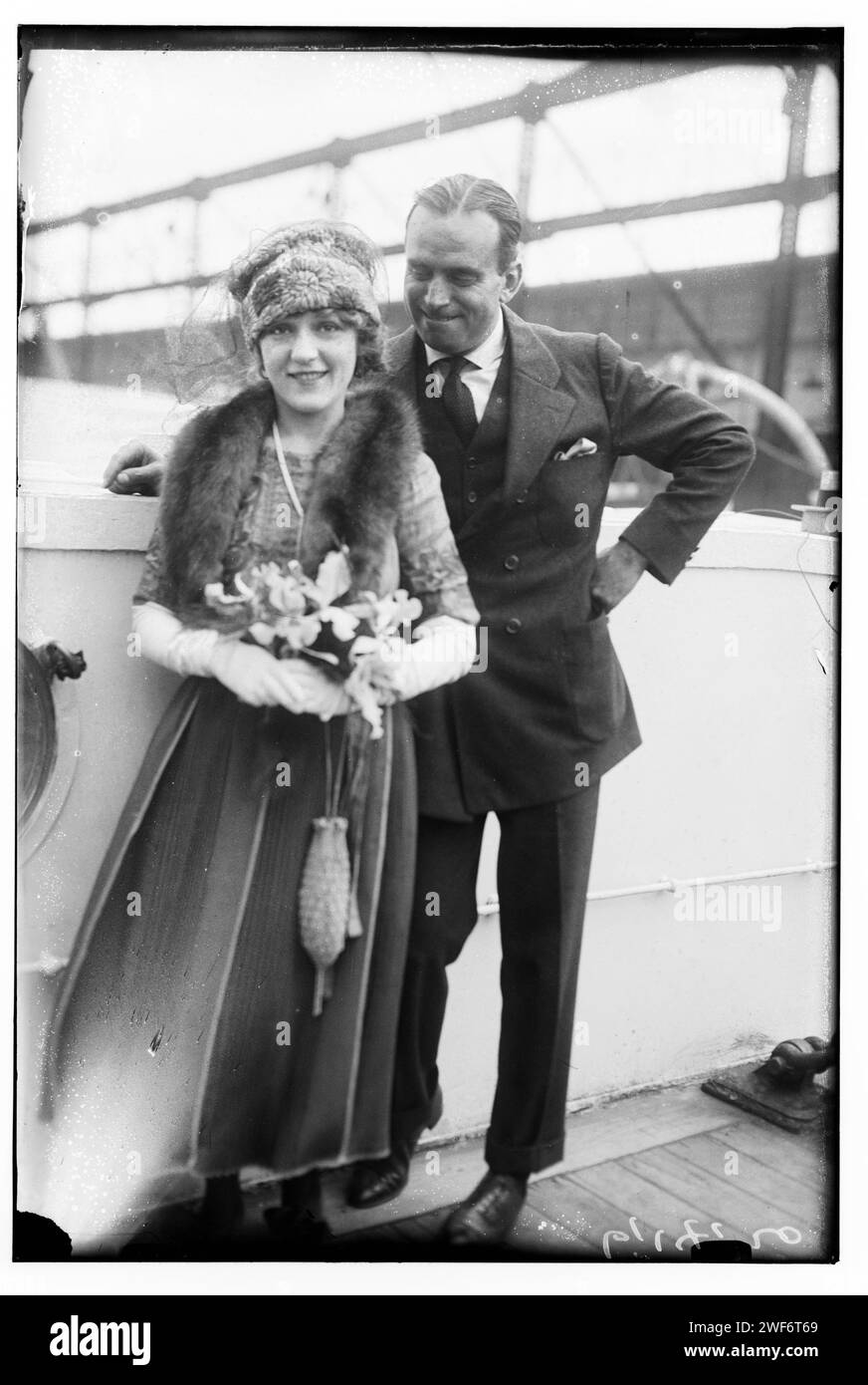 Douglas Fairbanks und Frau Mary Pickford, 1920er Jahre, Glasnegativ Stockfoto