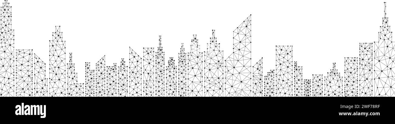 Polygon City Illustrationsvektor Stock Vektor