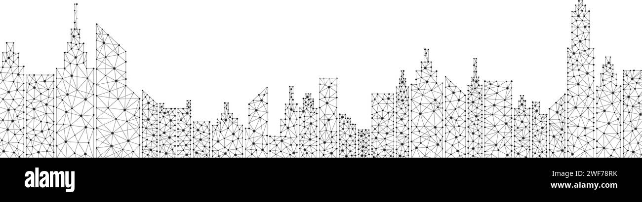 Polygon City Illustrationsvektor Stock Vektor