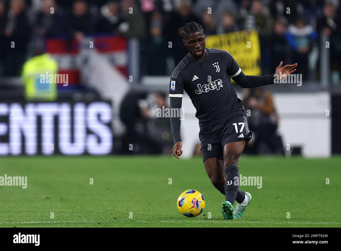 Samuel Iling-Junior von Juventus FC im Spiel der Serie A zwischen Juventus FC und Empoli FC im Allianz Stadium am 27. Januar 2024 in Turin. Stockfoto