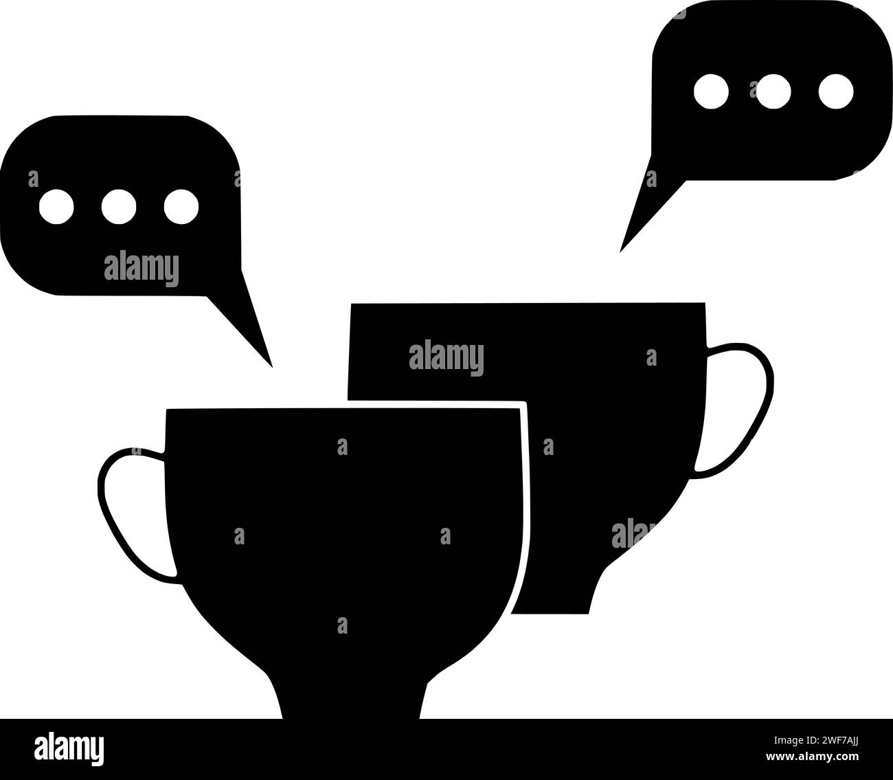 Sprache Illustration Chat Silhouette Nachricht Logo Blasensymbol Kommunikation Umriss Vorsprechen Dialog Diskussion leerer Ballon Text Wolke Denkform Kommentar Runde Konversation Stock Vektor