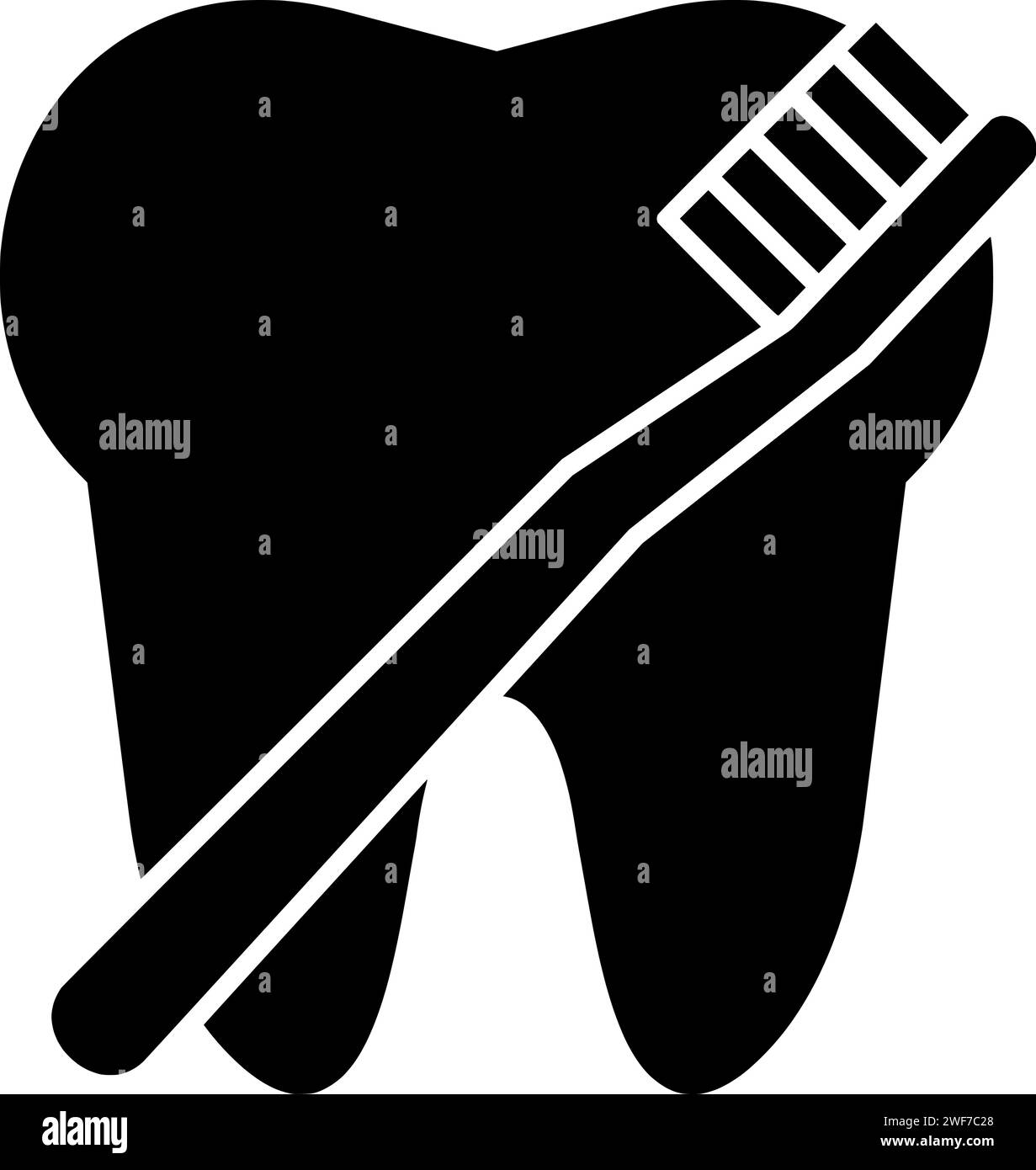 Dental Illustration Hygiene Silhouette Pflege Logo Zähne Icon Badezimmer Umriss Gesundheit Bürste glückliche Zahnbürste Morgen Haus gesunde Zahnmundform Lächeln Routine Reinigung Stock Vektor