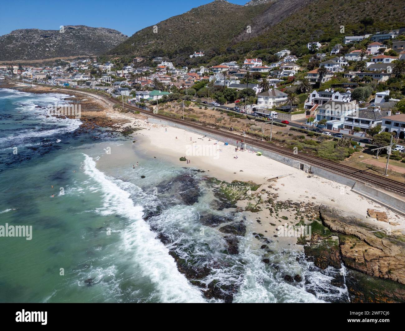 Danger Beach, St. James, Kapstadt, Südafrika Stockfoto