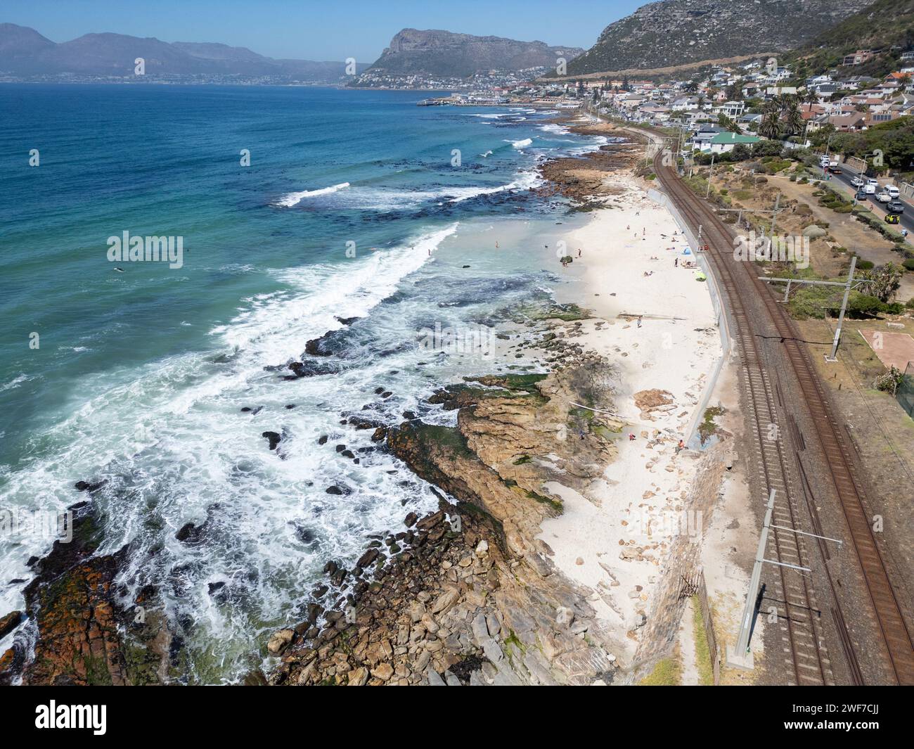 Danger Beach, St. James, Kapstadt, Südafrika Stockfoto