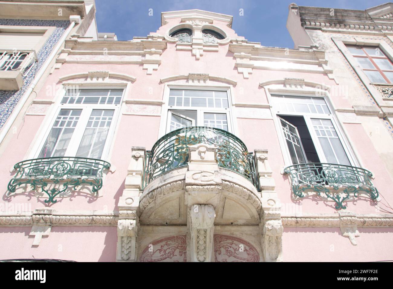 Wunderschöne Jugendstilarchitektur im Cenetr von Aveiro Stockfoto