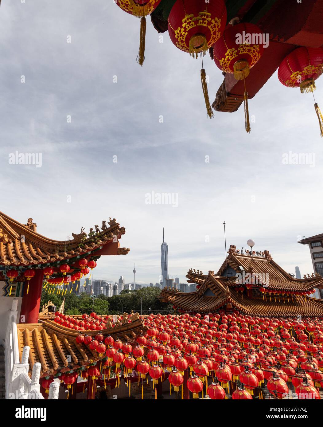 Blick auf den merdeka 108 Turm vom Thean Hou Tempel Stockfoto