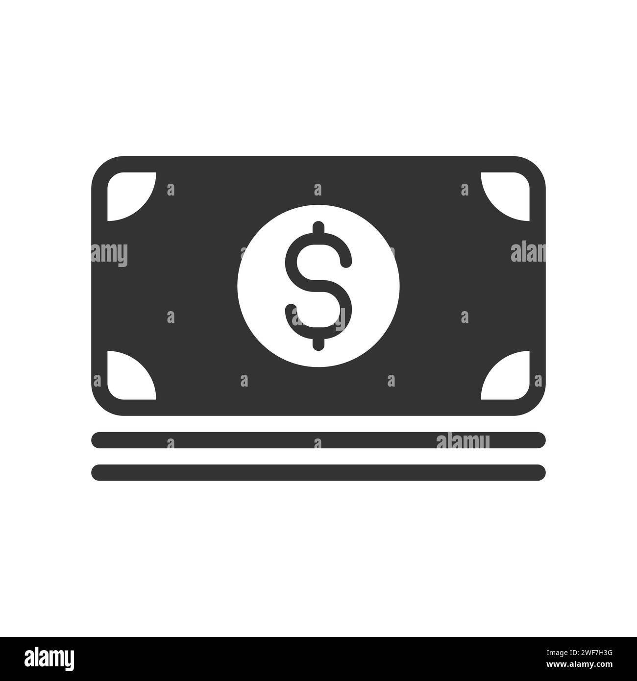 Dollar-Glyphen-Vektor-Symbol isoliert Stock Vektor