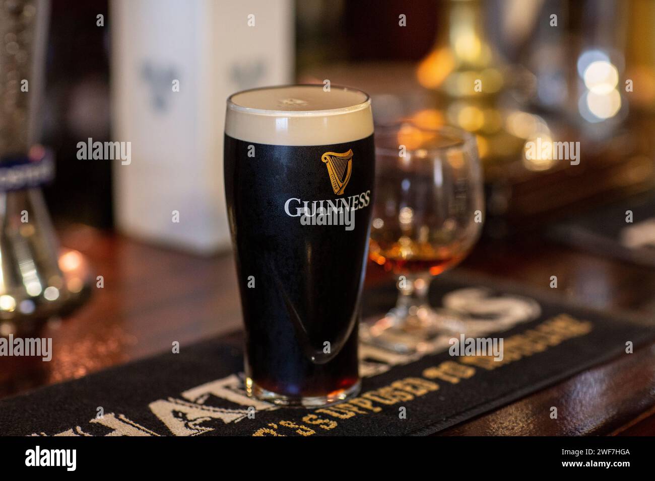 Pint Glas Guinness Stockfoto