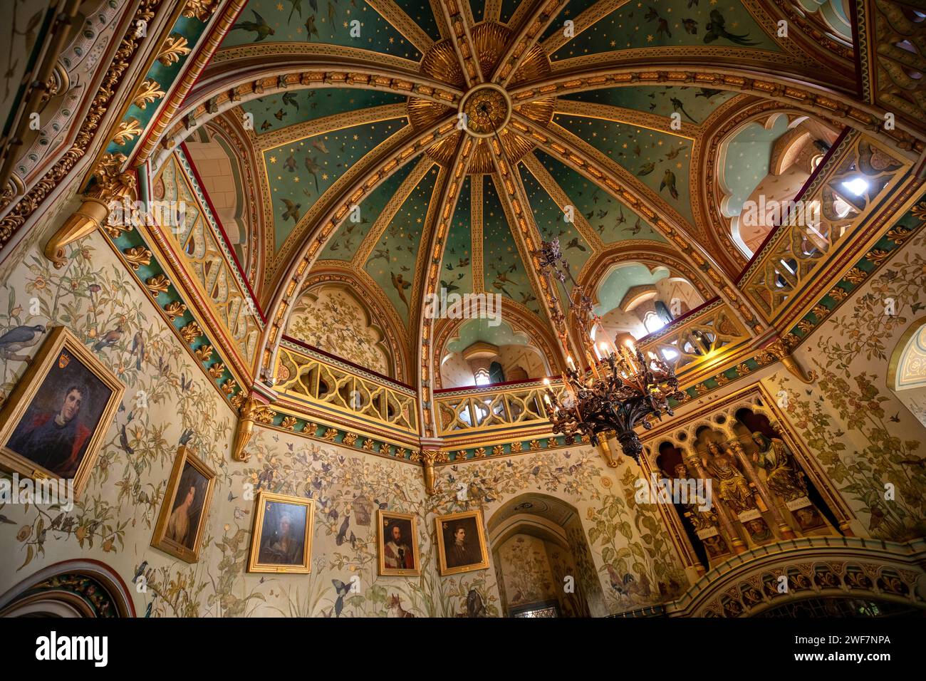 Wales, Glamorgan, Tongwynlais, Castell Coch, Great Hall, Decke Stockfoto