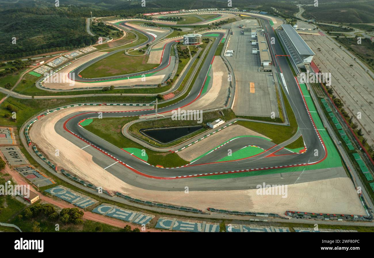 Luftaufnahme des Autodromo Internacional do Algarve Stockfoto