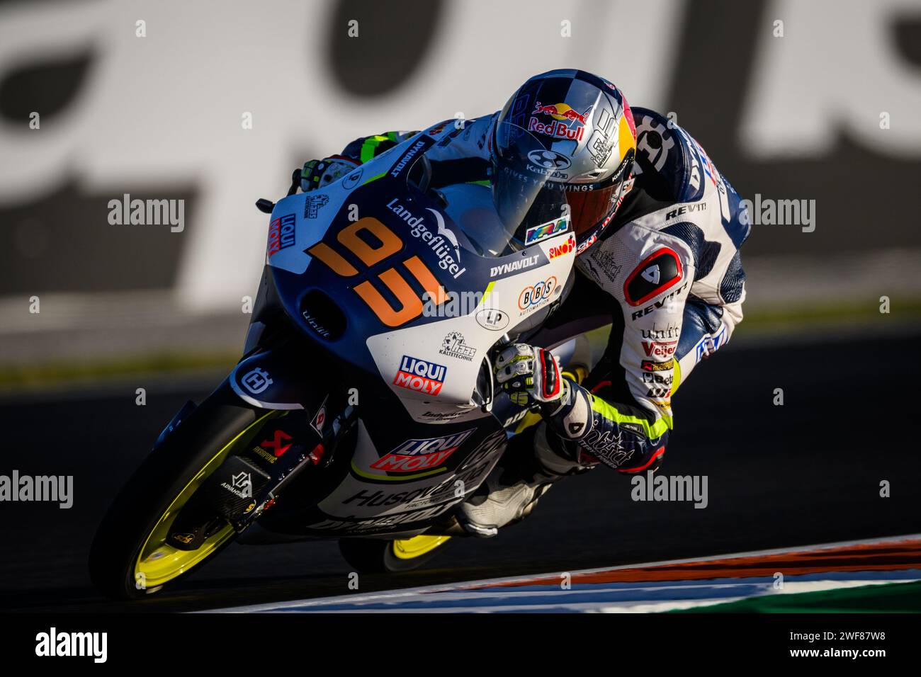 Der niederländische Moto3 Pilot Collin Veijer vom Liqui Moly Team beim Motul Comunidad Valenciana Grand Prix in Cheste, Valencia, Spanien. November 2023 Stockfoto