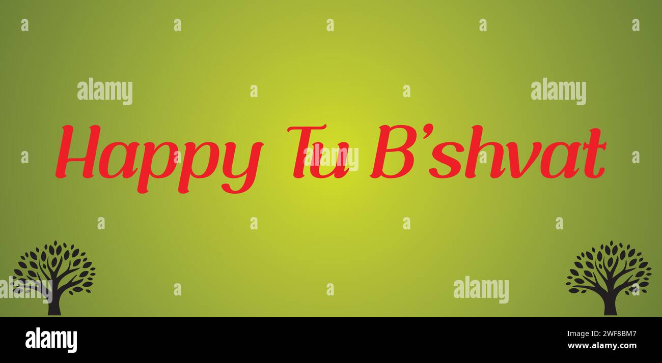 Happy Tu B'shvat mit stilvollem Textabbildung Stock Vektor