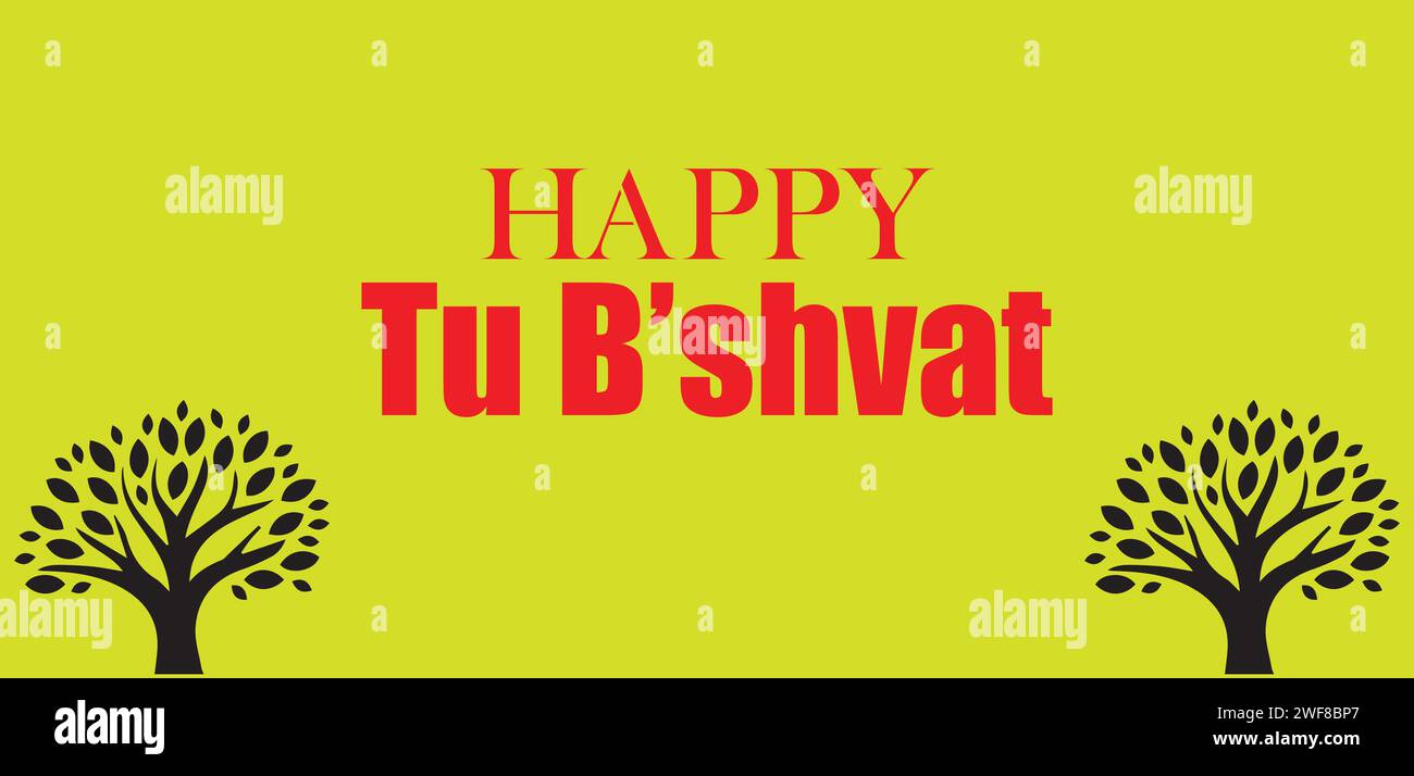 Happy Tu B'shvat mit stilvollem Textabbildung Stock Vektor