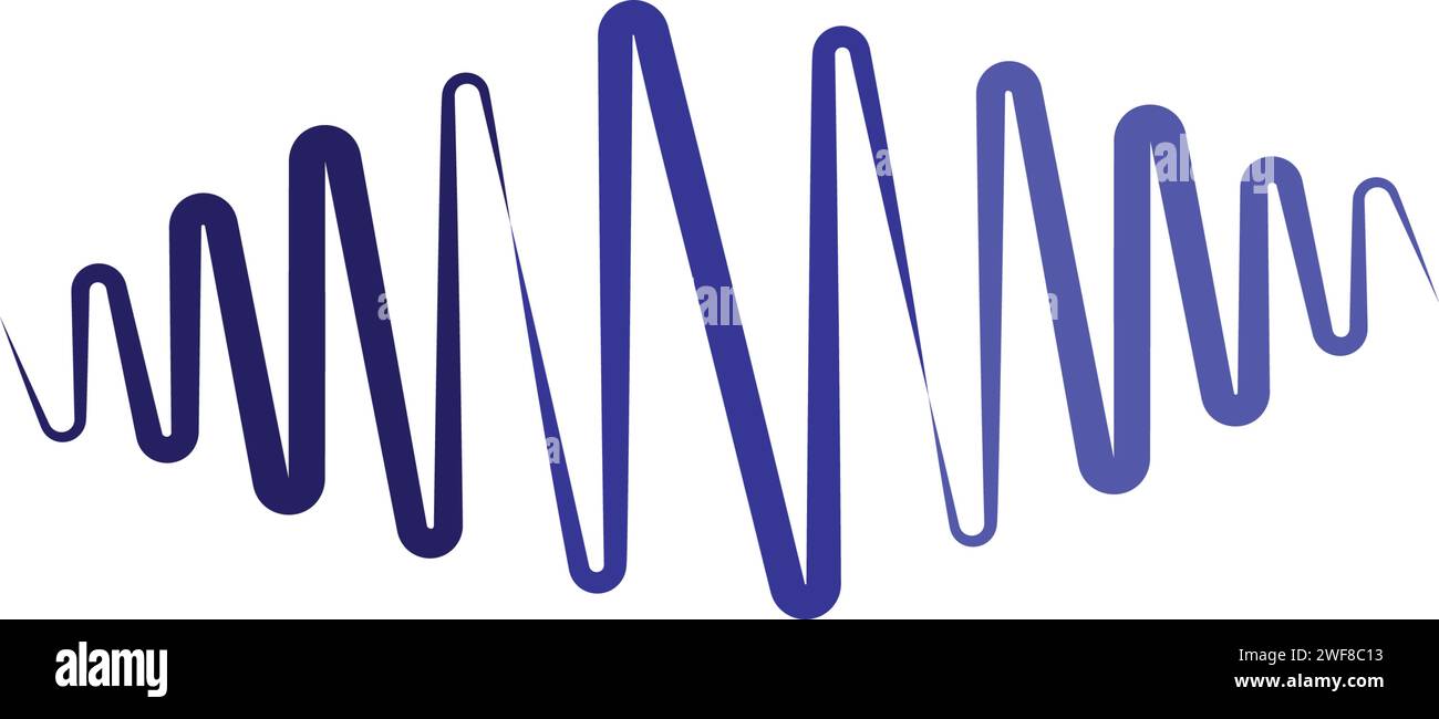Logo-Vektor des Symbols Wellenlänge Frequenz der Welle Stock Vektor