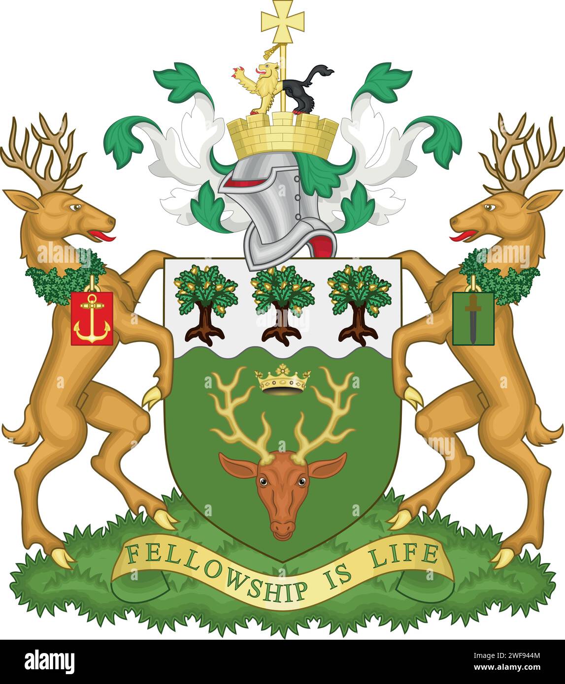 Wappen des STADTTEILS WALTHAM FOREST, LONDON Stock Vektor