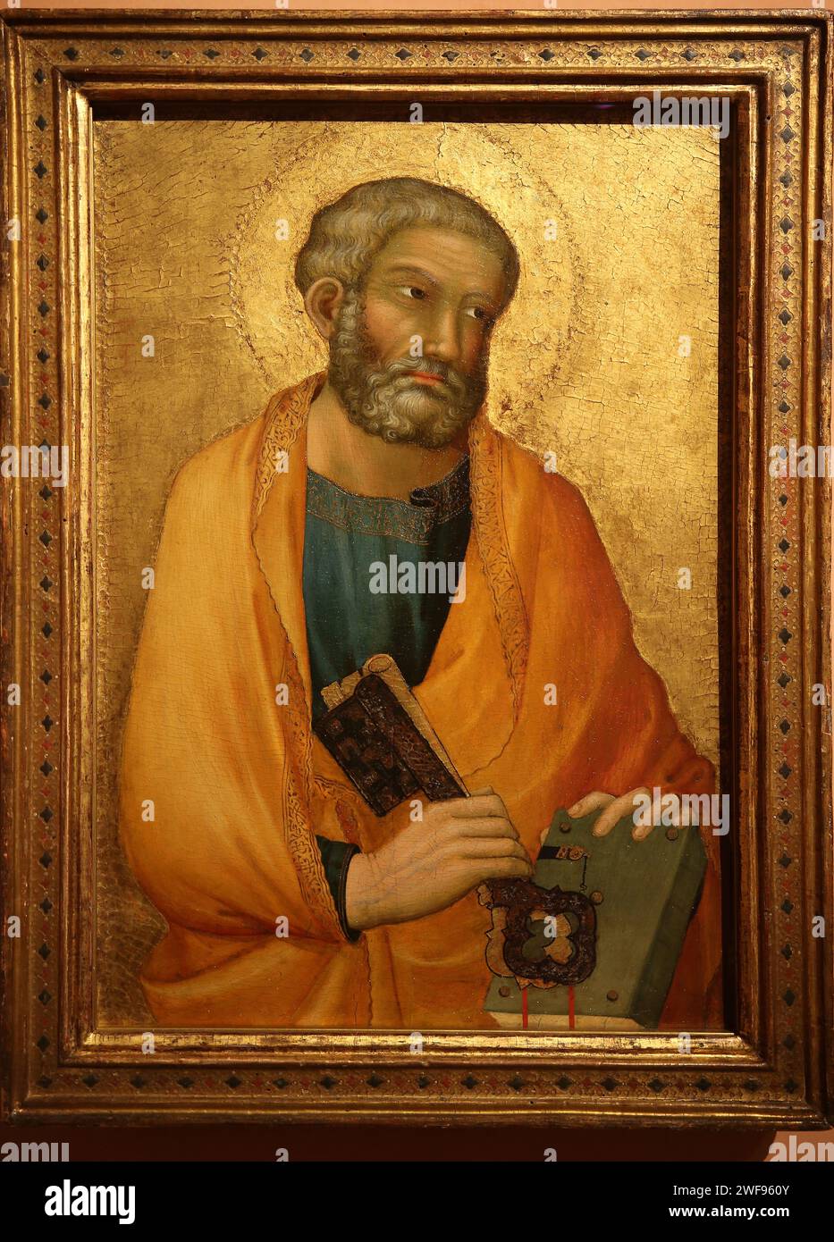 St. Peter von Simone Martini, um das 14. Jahrhundert. Tempera und Gold auf der Platte. Thyssen Museum. Madrid. Spanien Stockfoto