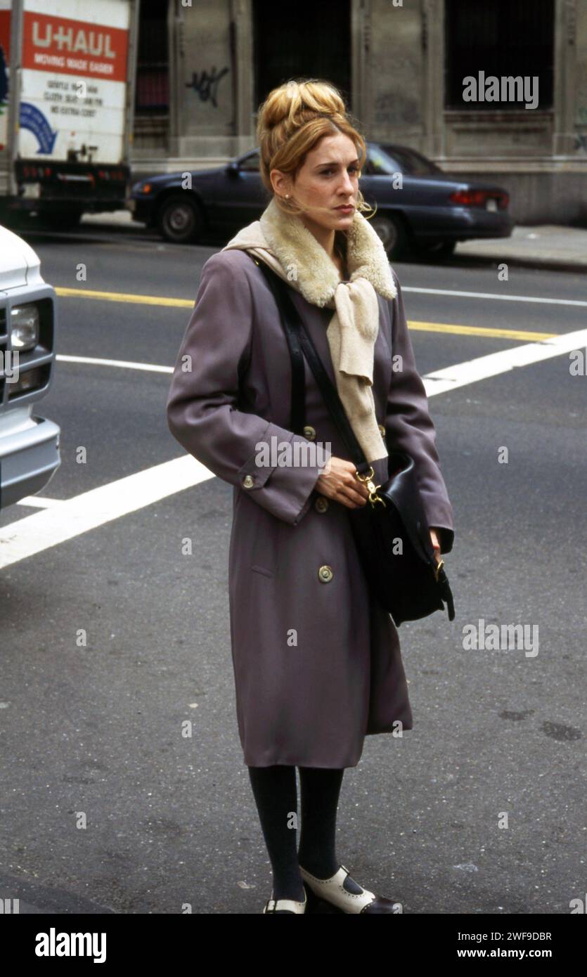 Sarah Jessica Parker am Set des Films IF LUCY FELL, New York 1995. Foto: Oscar Abolafia/Everett Collection (sarahjessicaparker001) Stockfoto
