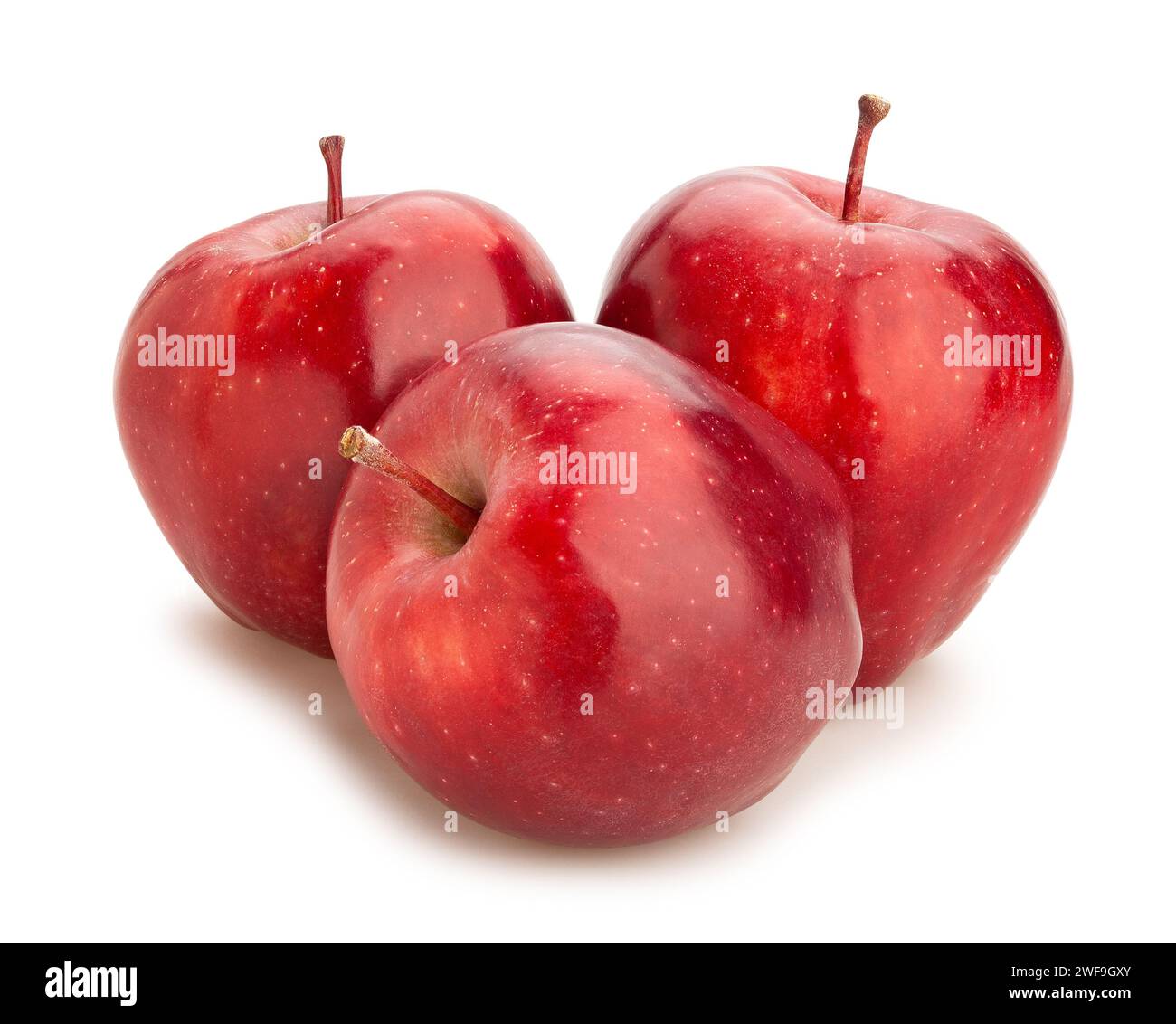 Rot köstlichen Apfelpfad auf weiß isoliert Stockfoto