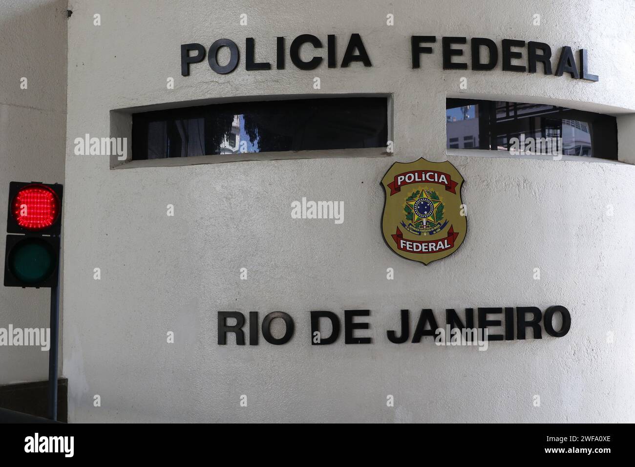 Hauptgebäude des Hauptquartiers der brasilianischen Bundespolizei. Brasilianische Bundesbehörde für Strafverfolgung - Rio de Janeiro, Brasilien 01.29.2024 Stockfoto